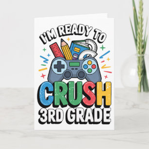 Funny 3rd Grade Gamer Boy First Day Of School Vide Card