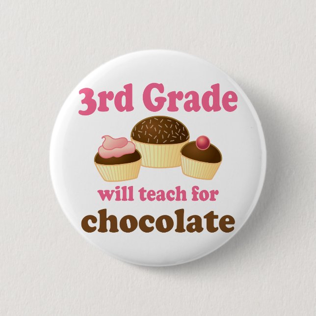 Funny 3rd Grade Teacher Button (Front)