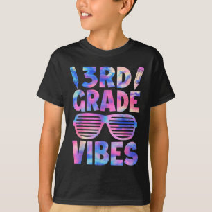 Funny 3rd Grade Vibes Tie Dye Back To School First T-Shirt