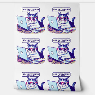 Funny 404 Motivation Not Found Cat Geeky Pixel Art Wallpaper