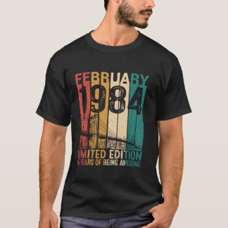 Funny 40 Years Old February 1984 Retro 40th Birthd T-Shirt