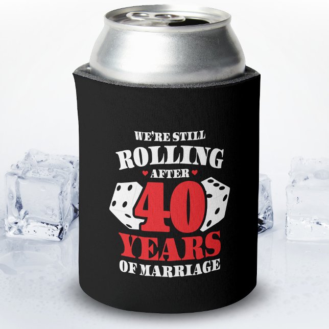 Funny 40th Anniversary Couples Married 40 Years Can Cooler (Creator Uploaded)