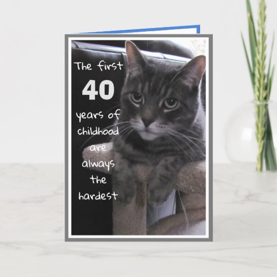 Funny 40th Birthday Cat Card | Zazzle.co.uk