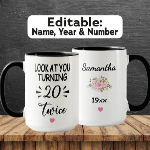 Funny 40th Birthday – Custom Name & Birth Year Mug