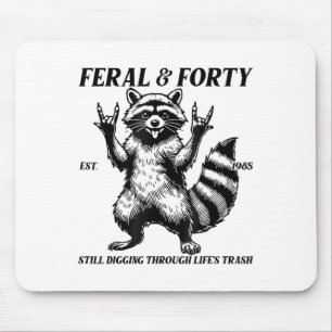 Funny 40th Birthday Est 1985 Feral & Forty Rac Mouse Mat