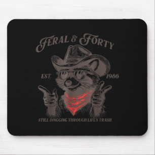 Funny 40th Birthday Est 1986 Feral &amp; Forty Rac Mouse Mat
