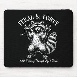 Funny 40th Birthday Est 1986 Feral &amp; Forty Rac Mouse Mat