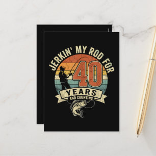 Funny 40th Birthday Fishing Gift Holiday Postcard