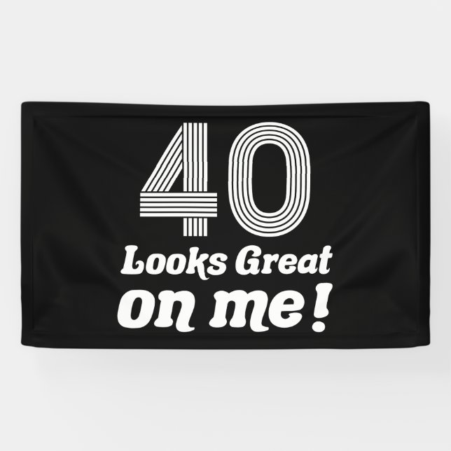 Funny 40th Birthday For Her Banner (Horizontal)