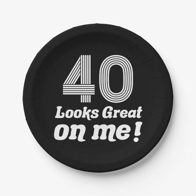 Funny 40th Birthday For Her Paper Plate (Front)