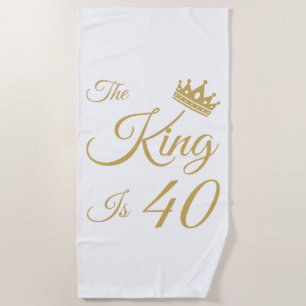Funny 40th Birthday For Men Beach Towel