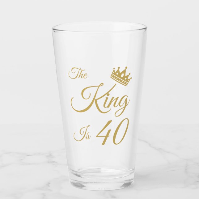 Funny 40th Birthday For Men Glass (Front)