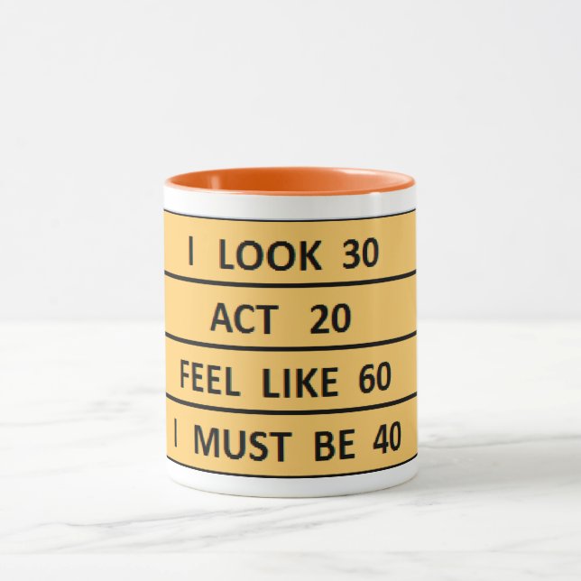 funny 40th birthday Fortieth midlife crisis coffee Mug (Center)