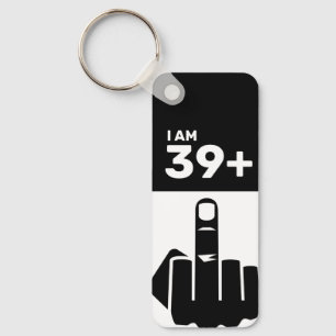 Funny 40th Birthday Gift, 39 Plus one Chequered Ke Key Ring