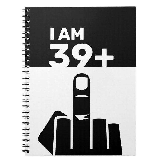 Funny 40th Birthday Gift, 39 Plus one Chequered Notebook (Front)