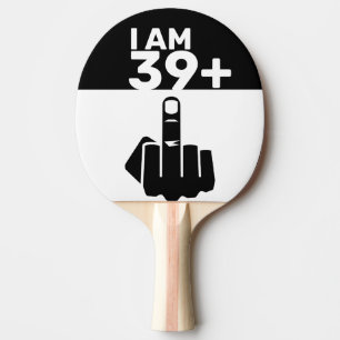Funny 40th Birthday Gift, 39 Plus one Chequered Ping Pong Paddle
