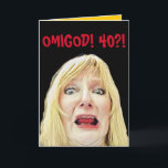 Funny 40th Birthday Greeting From Mum Card<br><div class="desc">You think turning 40 is bad? What about the Mum who gave birth to the kid who is now 40?! Talk about feeling old. Funny card to a son or daughter who just turned 40 (or whatever age you want to change it to) from their Mum. Moms should be getting...</div>