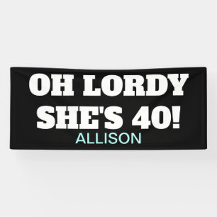Funny 40th Birthday Party Personalised Banner