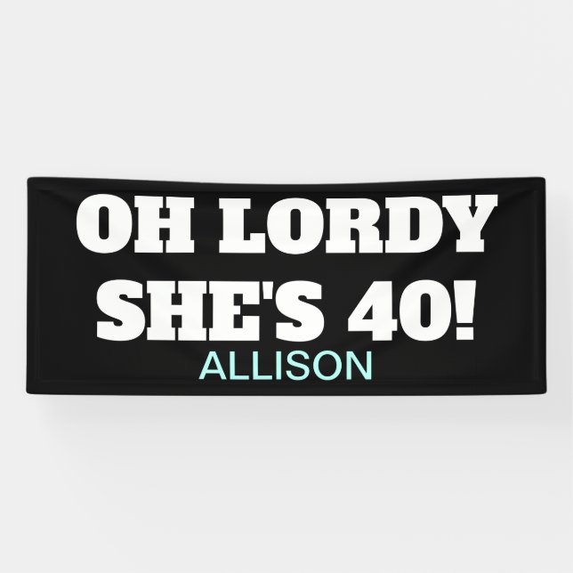 Funny 40th Birthday Party Personalised Banner (Horizontal)
