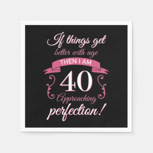 Funny 40th Birthday 'Perfection' Napkin