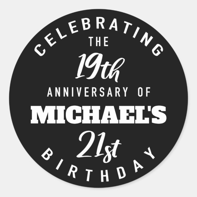 Funny 40th Birthday Personalised Classic Round Sticker (Front)