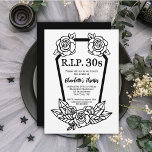 Funny 40th Birthday – RIP 30s Death Of Youth  Invitation<br><div class="desc">Mourn the loss of your 30s in hilarious gothic style. This black and white 40th birthday invitation features a coffin and roses with the phrase “Death of Youth.” Perfect for dark humour lovers or anyone who wants to laugh their way into their forties. Customise your event details and RSVP information....</div>