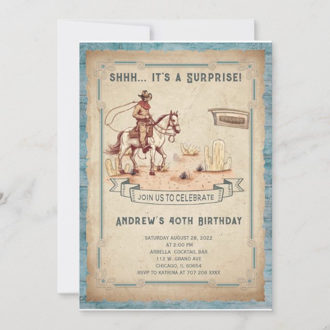  Funny 40th Mens Birthday Party  Invitations (Front)