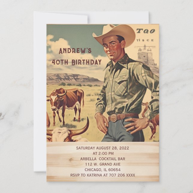  Funny 40th Mens Birthday Party  Invitations (Front)