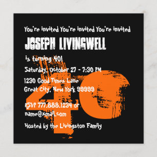 Funny 40th Skull Halloween Birthday A08C Invitation