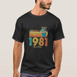 Funny 41St Birthday May 1981 Legend Since 1981 41 T-Shirt