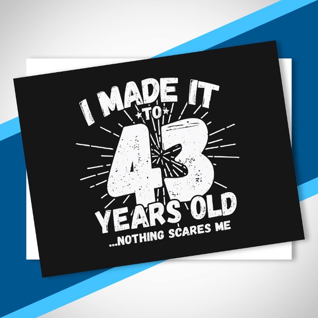 Funny 43rd Birthday Quote Sarcastic 43 Year Old Postcard (Creator Uploaded)