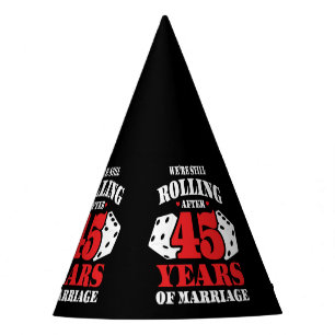 Funny 45th Anniversary Couples Married 45 Years Party Hat