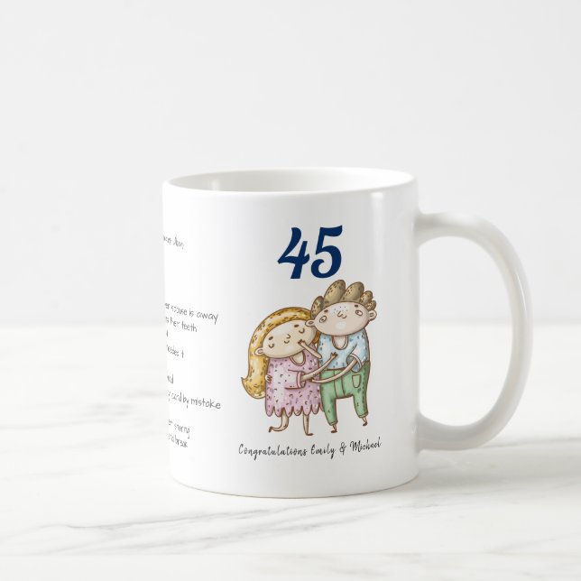 FUNNY 45th Wedding Anniversary Sapphire Customised Coffee Mug (Right)