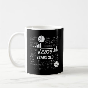 Funny 47 Birthday Gift Math Square Root Men Women Coffee Mug