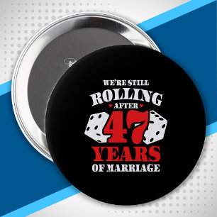 Funny 47th Anniversary - Couples Married 47 Years 10 Cm Round Badge