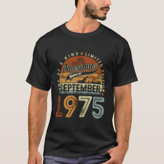 Funny 48 Year Old September 1975 Vintage 48Th Birt T-Shirt