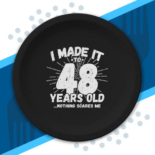 Funny 48th Birthday Quote Sarcastic 48 Year Old Paper Plate