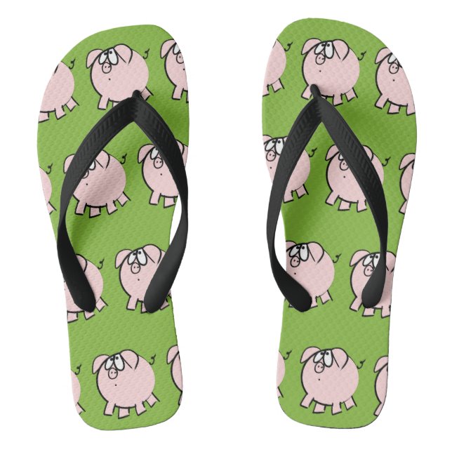 Funny 4 Cartoon Pig Choose Colour Men Flip Flop (Footbed)
