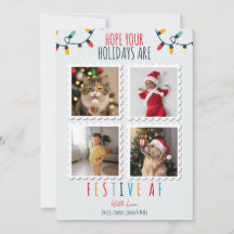 Funny 4 Photo Christmas Card Festive AF Custom