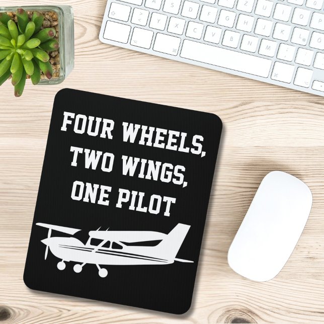 Funny ‘4 Wheels 2 Wings One Pilot’ & Cool Cessna  Mouse Mat (Creator Uploaded)