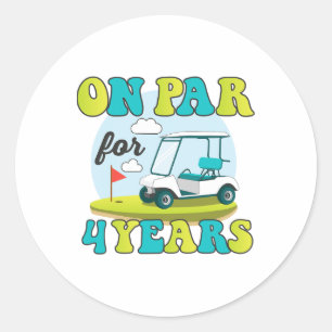 Funny 4th Birthday Golf Shirt 4 Years Old Golfer K Classic Round Sticker