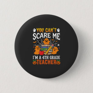 Funny 4th Grade Teacher Halloween Ghost 6 Cm Round Badge