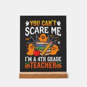 Funny 4th Grade Teacher Halloween Ghost Acrylic Sign