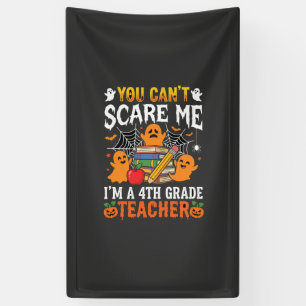 Funny 4th Grade Teacher Halloween Ghost Banner