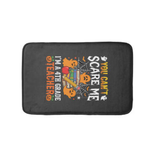 Funny 4th Grade Teacher Halloween Ghost Bath Mat