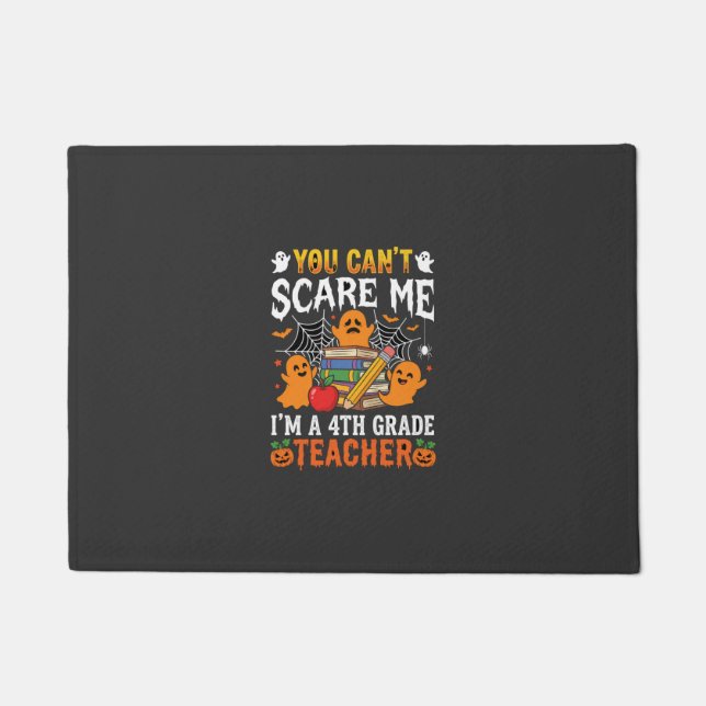 Funny 4th Grade Teacher Halloween Ghost Doormat (Front)