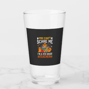 Funny 4th Grade Teacher Halloween Ghost Glass