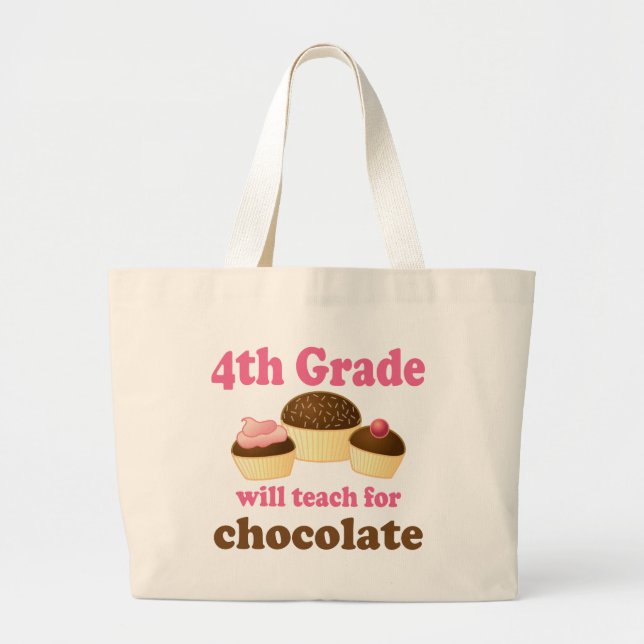 Funny 4th Grade Teacher Tote Bag (Front)