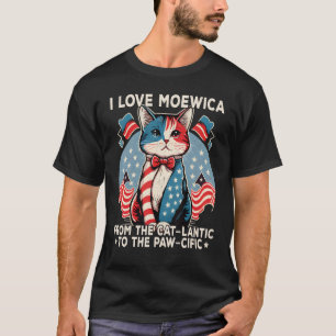Funny 4th July Cat Lover I Love Meowica Patriotic T-Shirt