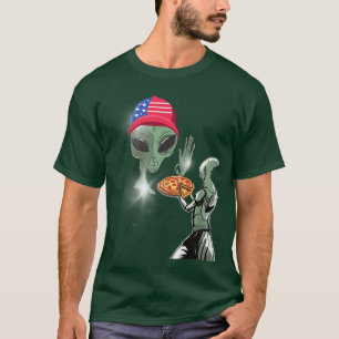 Funny 4th Of July Aliens Pizza Extraterrestrial Pr T-Shirt